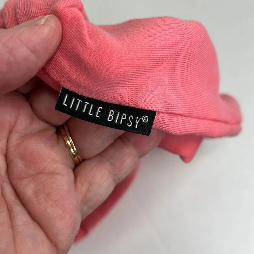 Little Bipsy pink two-way Zip onesie EUC size 3-6 months